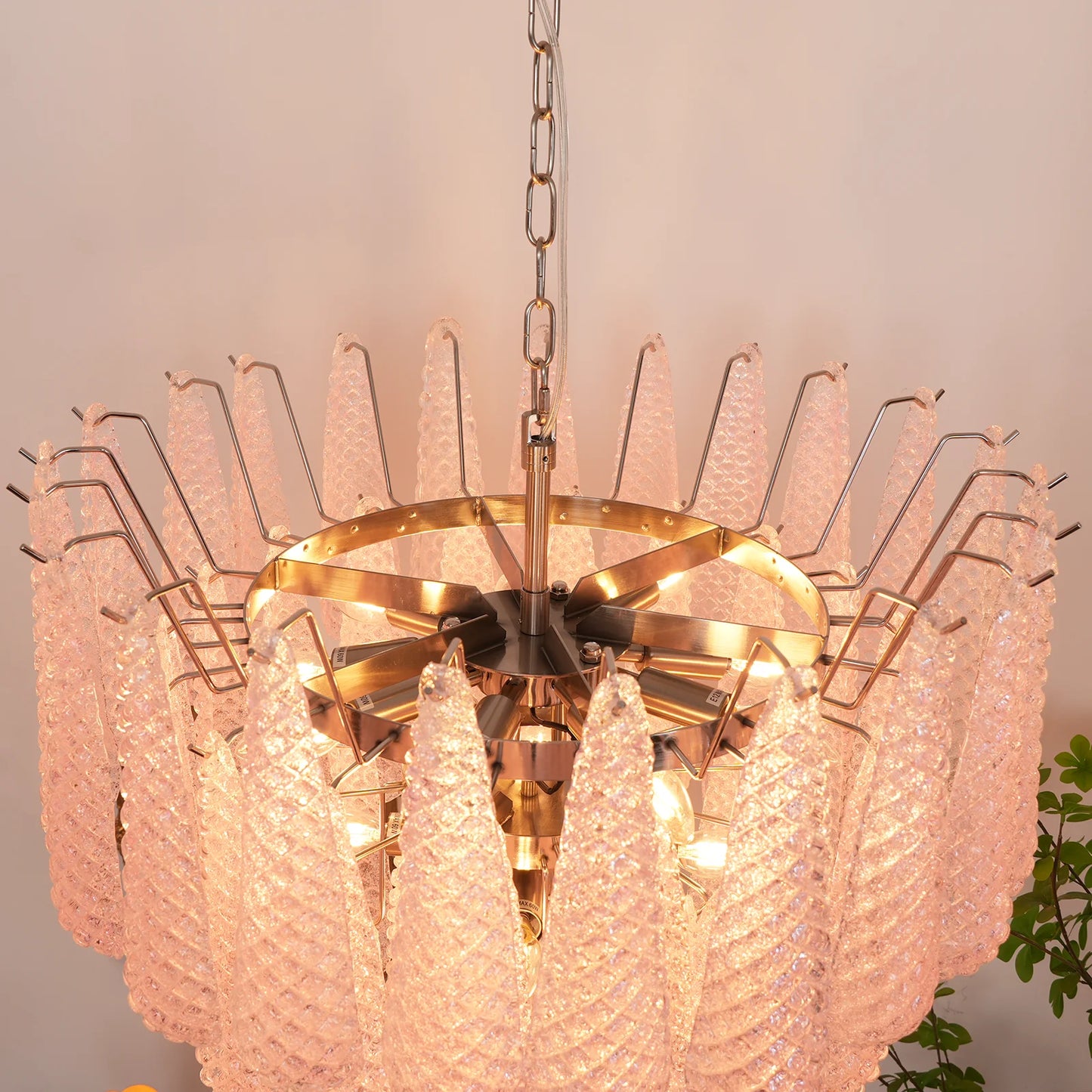 Petal Drop Murano Pink Glass Chandelier - Nuvé