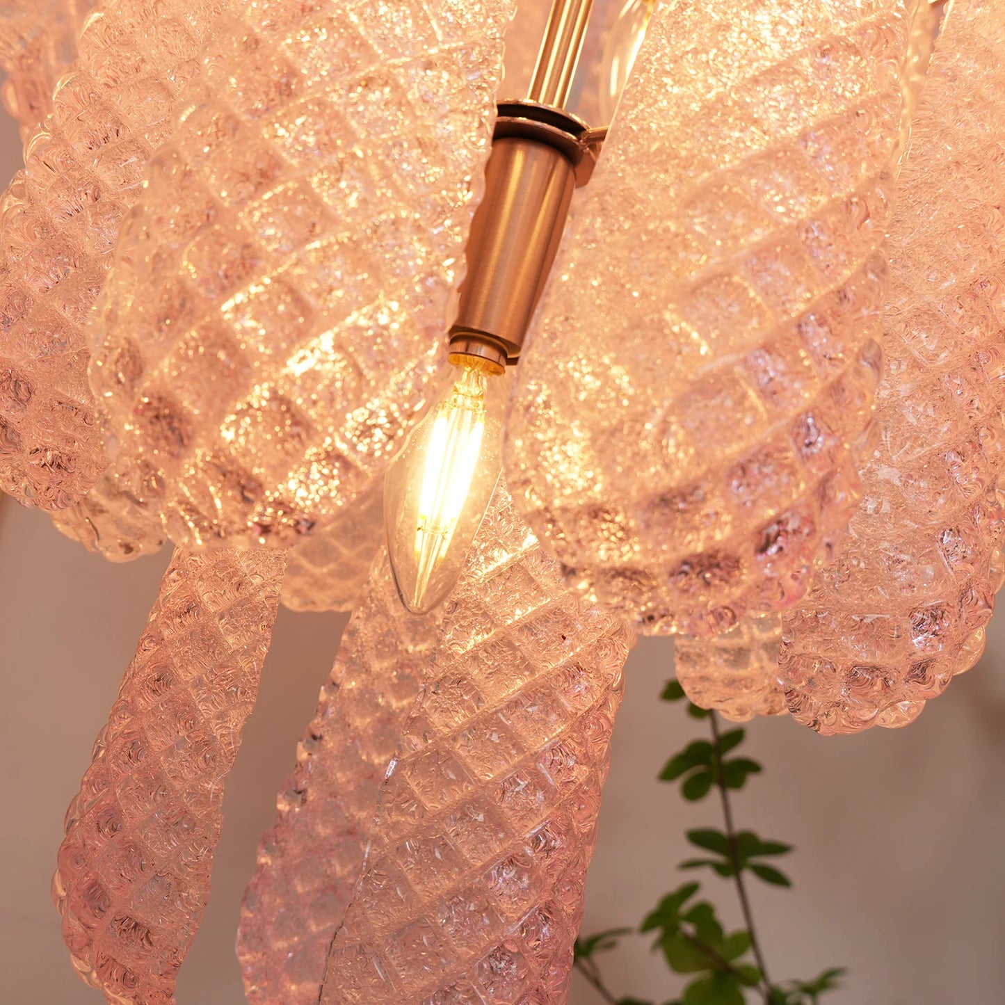 Petal Drop Murano Pink Glass Chandelier - Nuvé