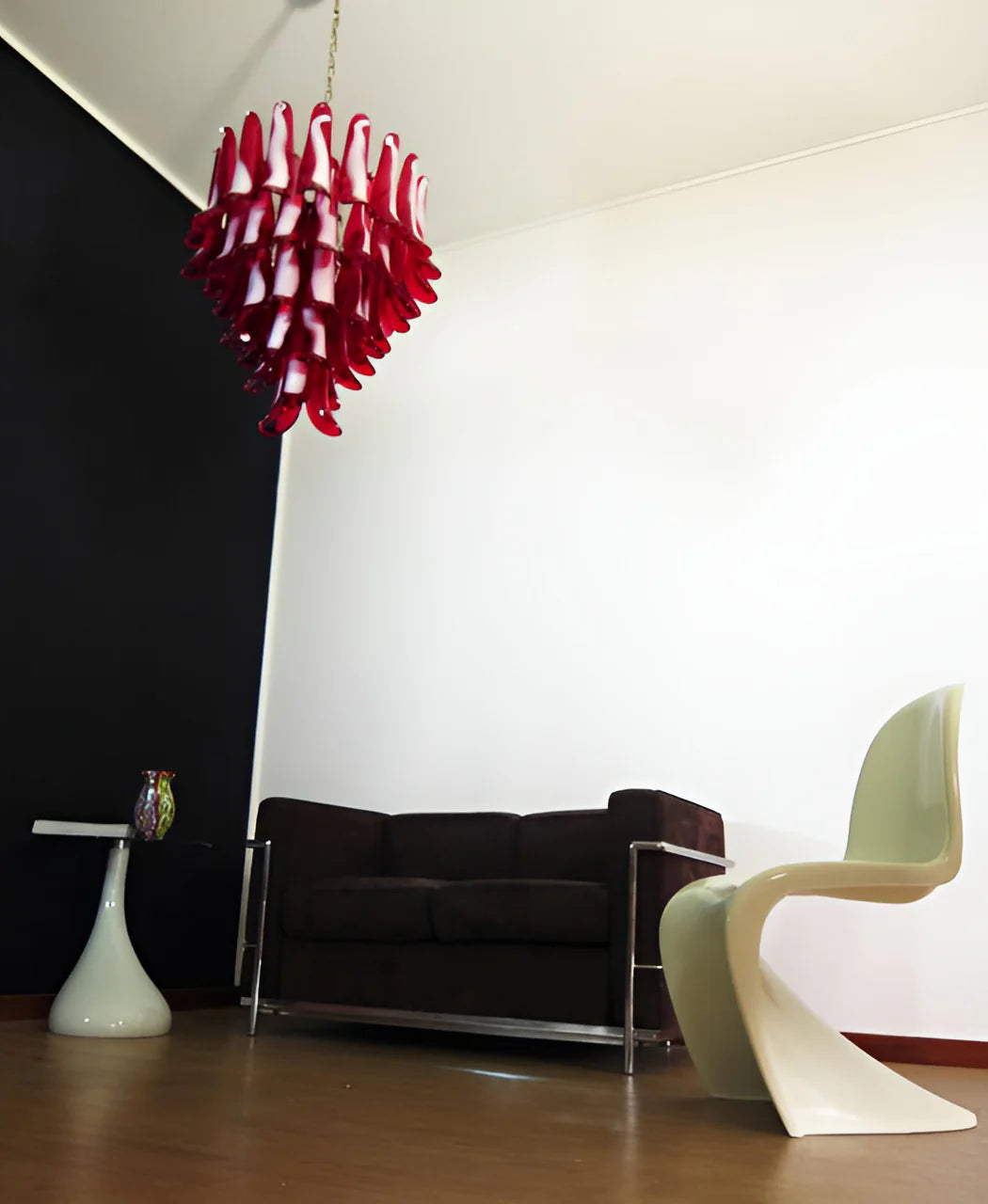 Vintage Murano Red Glass Petals Chandelier - Nuvé