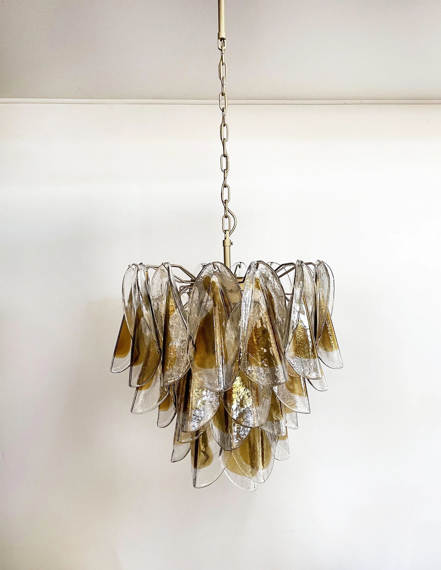 Vintage Murano Swallows Amber Glass Chandelier - Nuvé