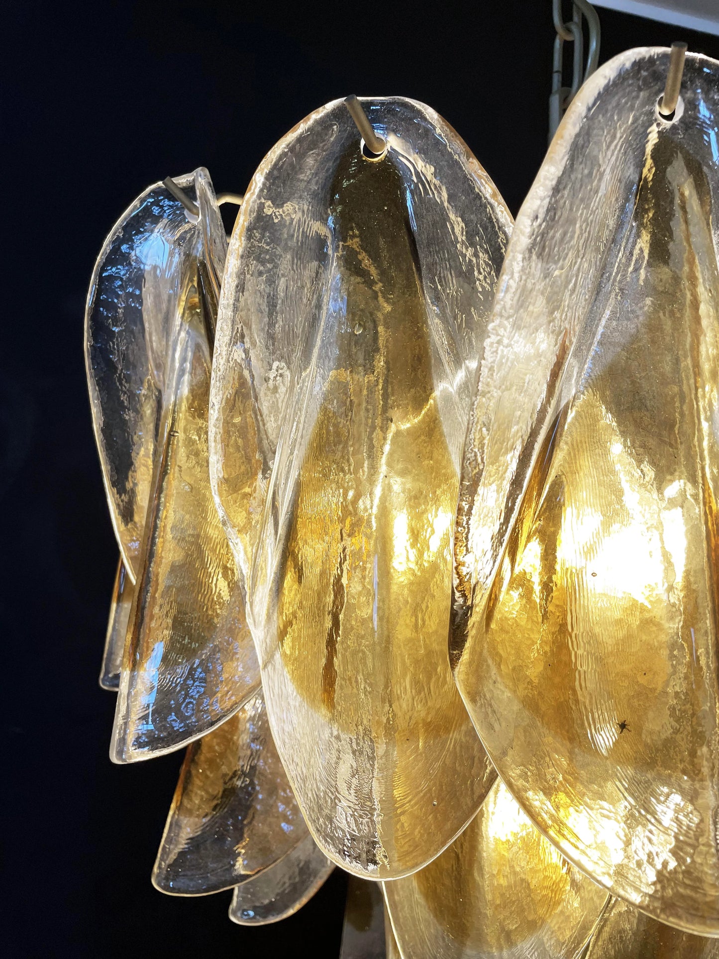 Vintage Murano Swallows Amber Glass Chandelier - Nuvé