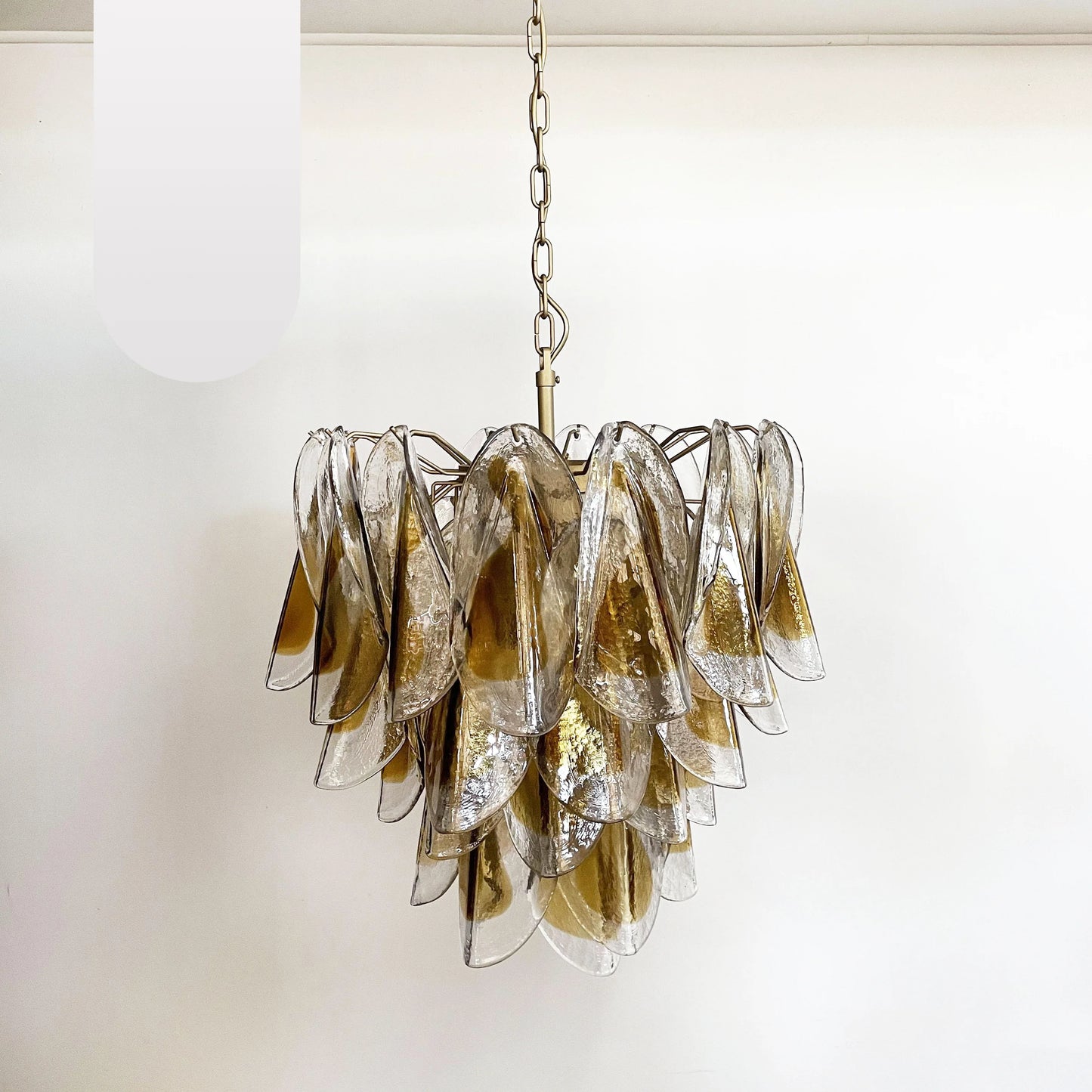 Vintage Murano Swallows Amber Glass Chandelier - Nuvé