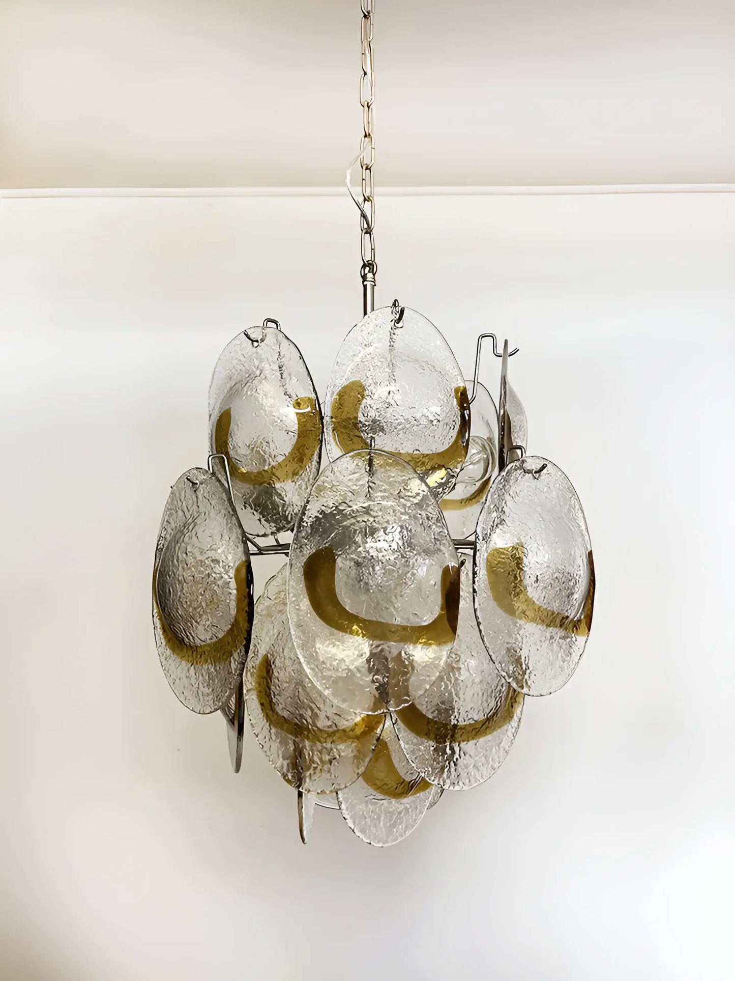 Vintage Murano Transparent Amber Chandelier - Nuvé