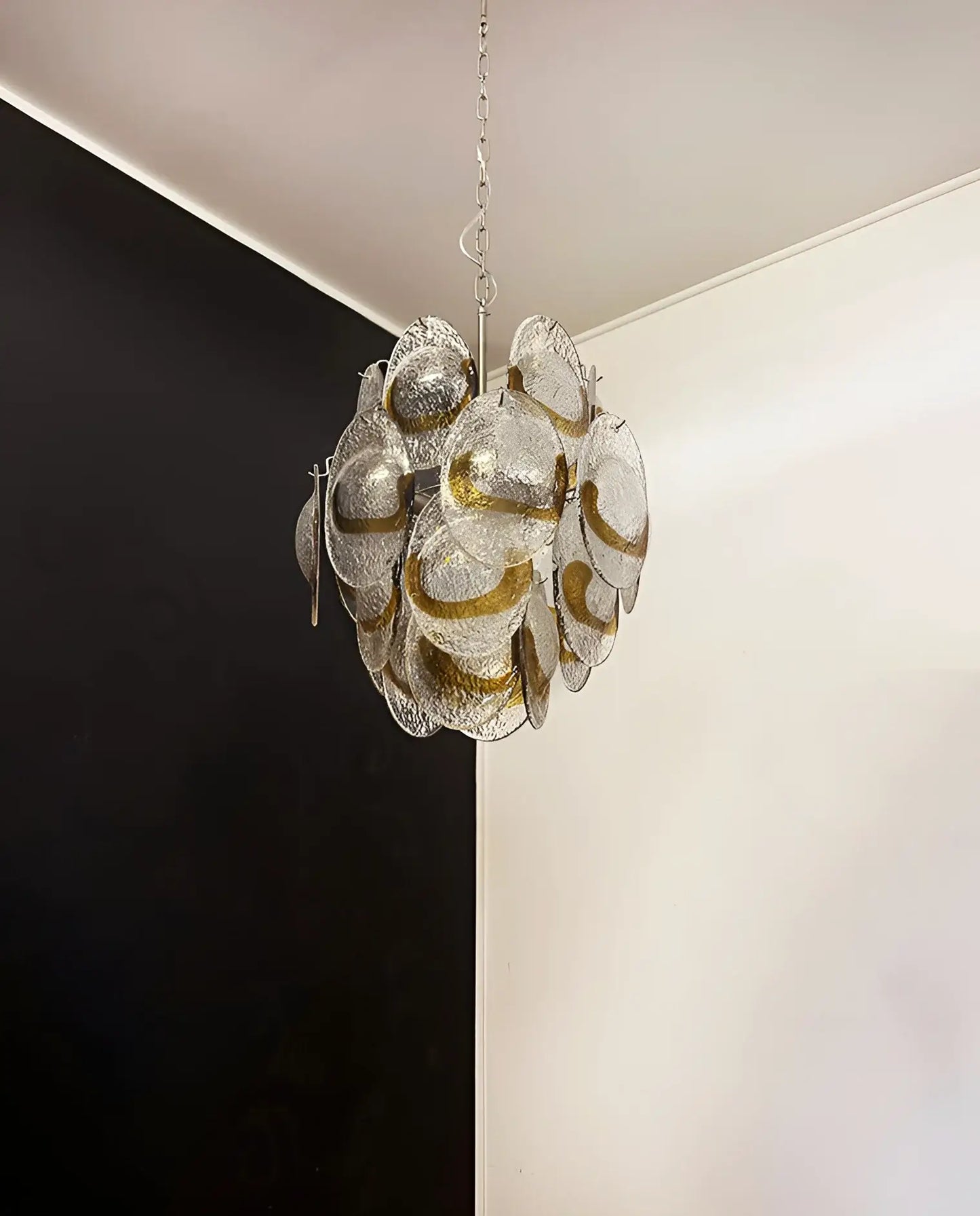 Vintage Murano Transparent Amber Chandelier - Nuvé