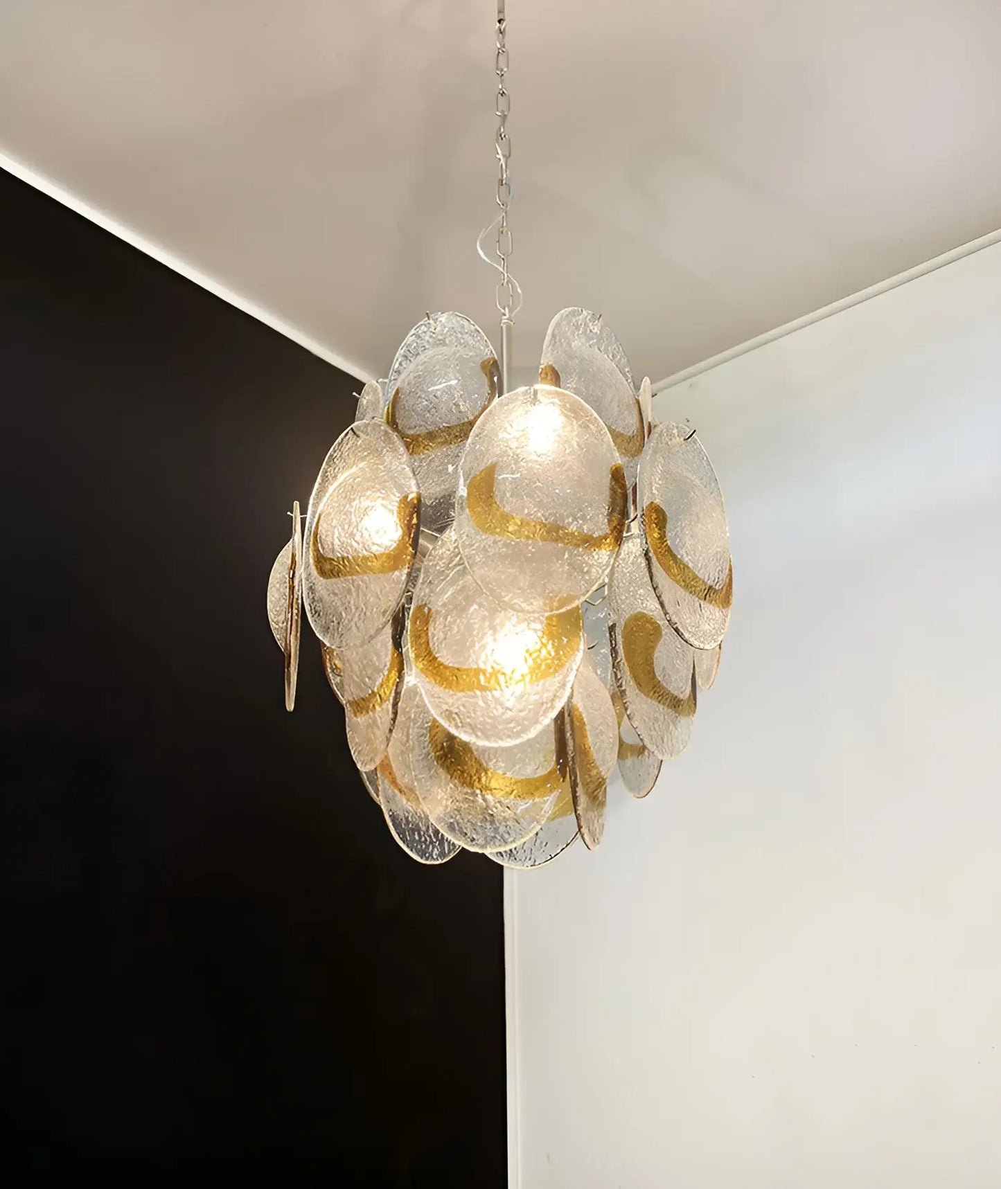Vintage Murano Transparent Amber Chandelier - Nuvé