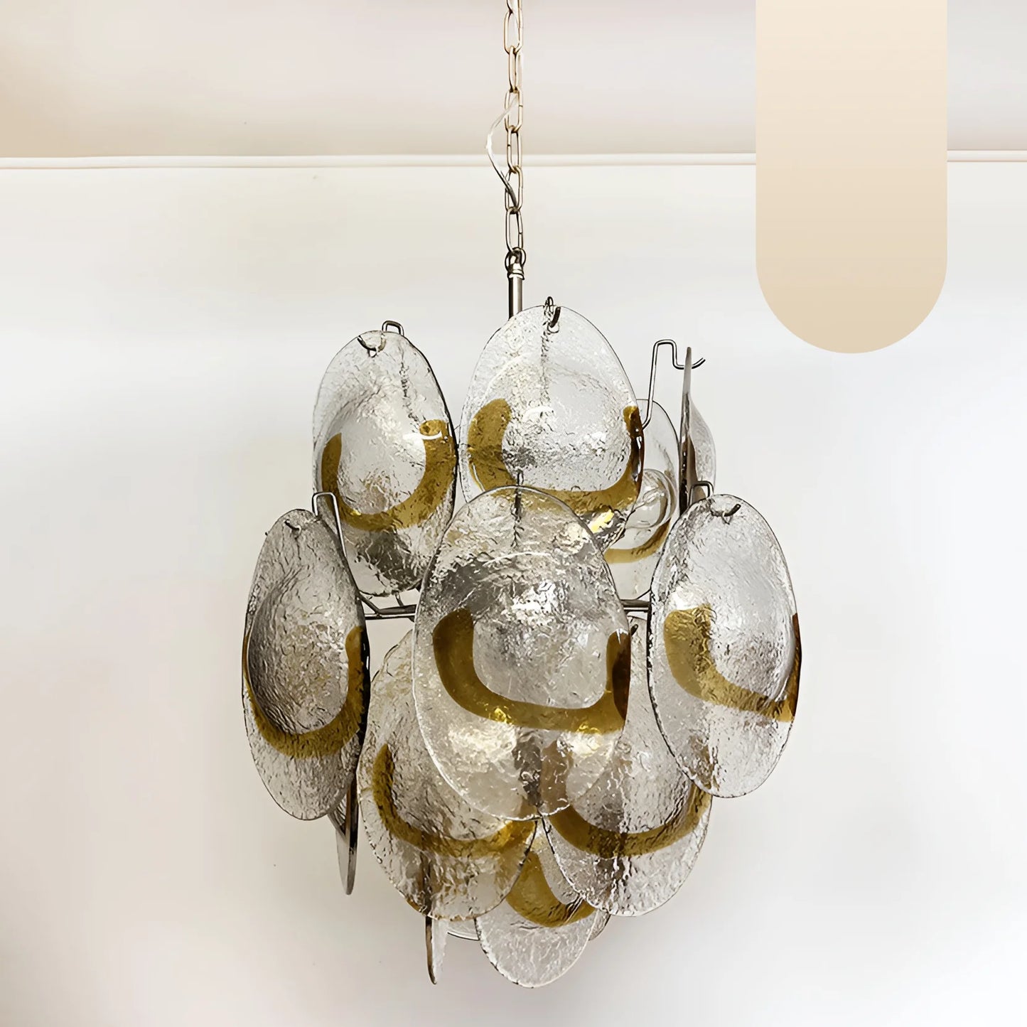 Vintage Murano Transparent Amber Chandelier - Nuvé