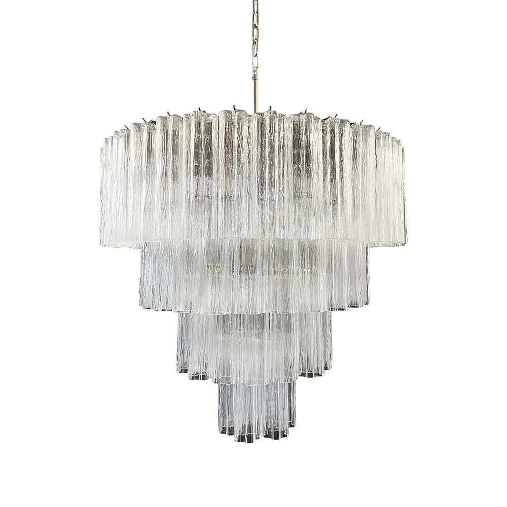 Vintage Murano Transparent Glass Chandelier - Nuvé