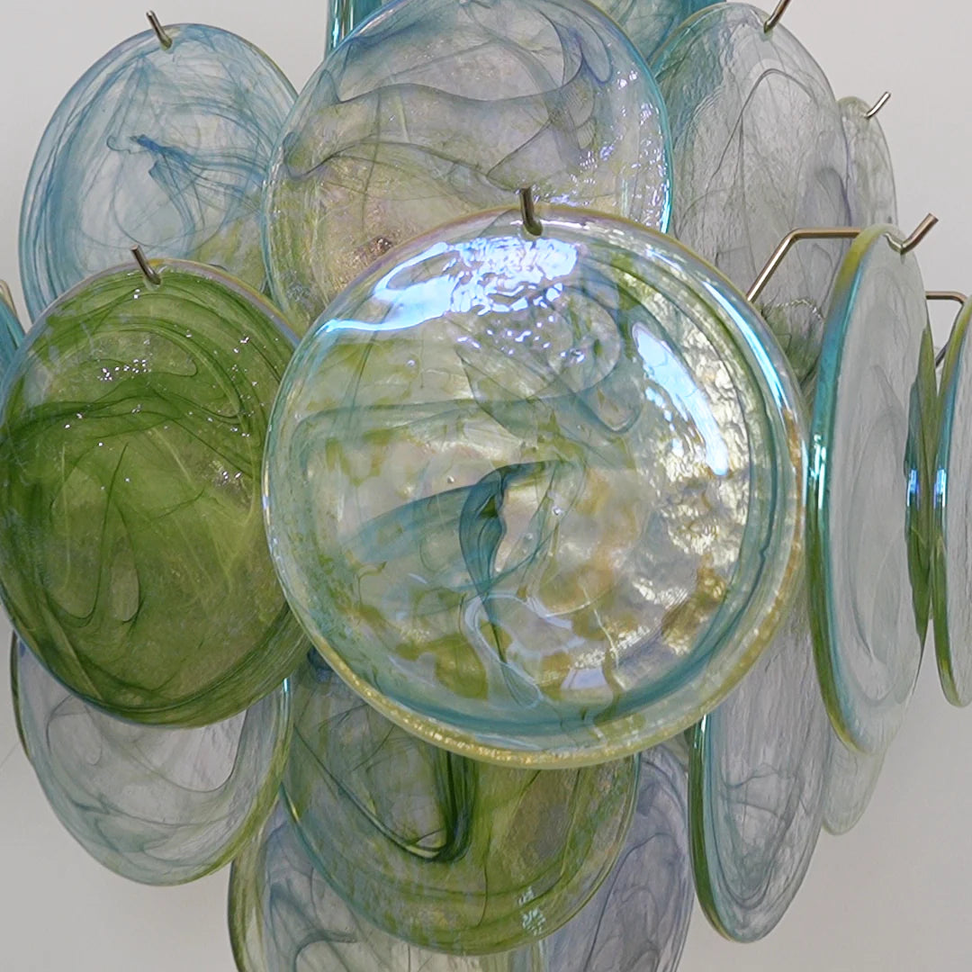 Vintage Murano Green Disks Chandelier - Nuvé