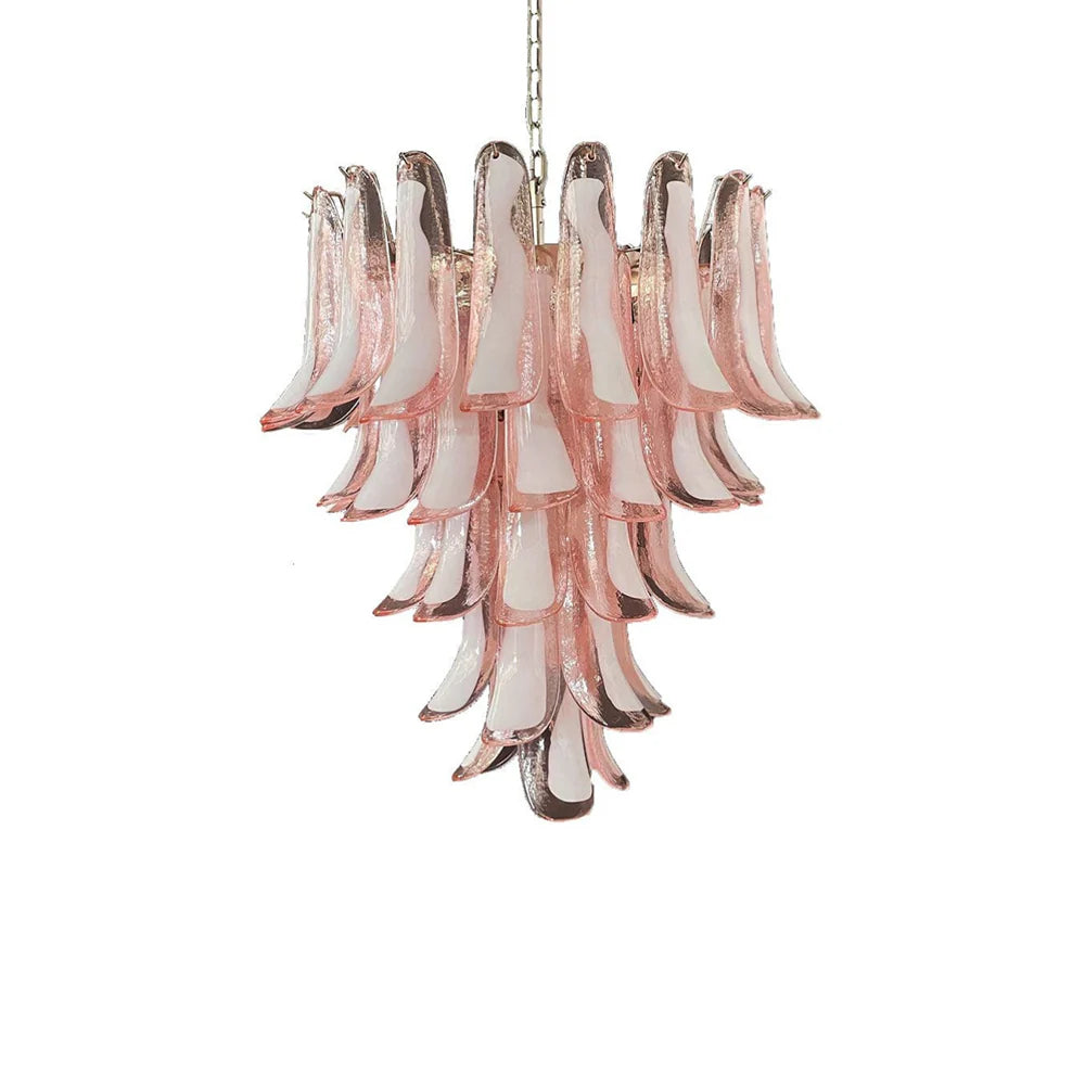 Vintage Pink Murano Glass Petals Chandelier - Nuvé