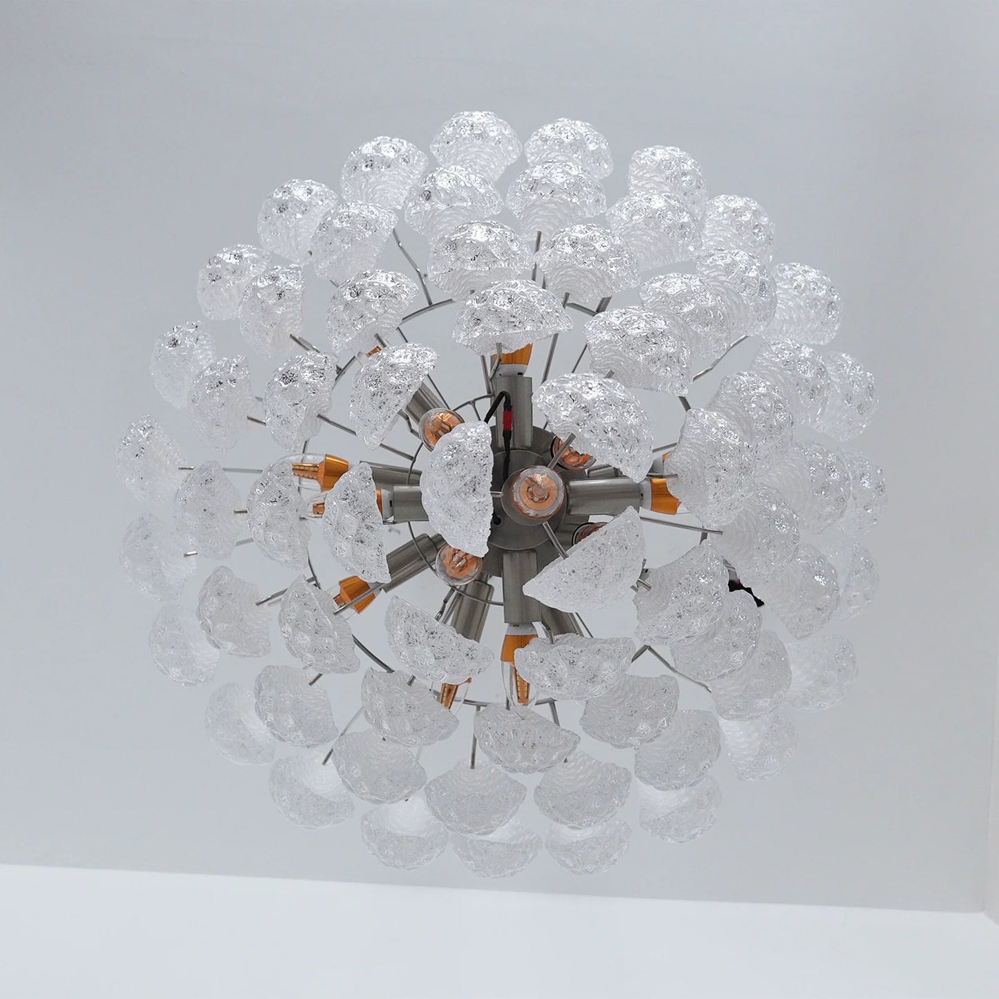 Vintage Transparent Murano Glass Petals Drop Chandelier - Nuvé