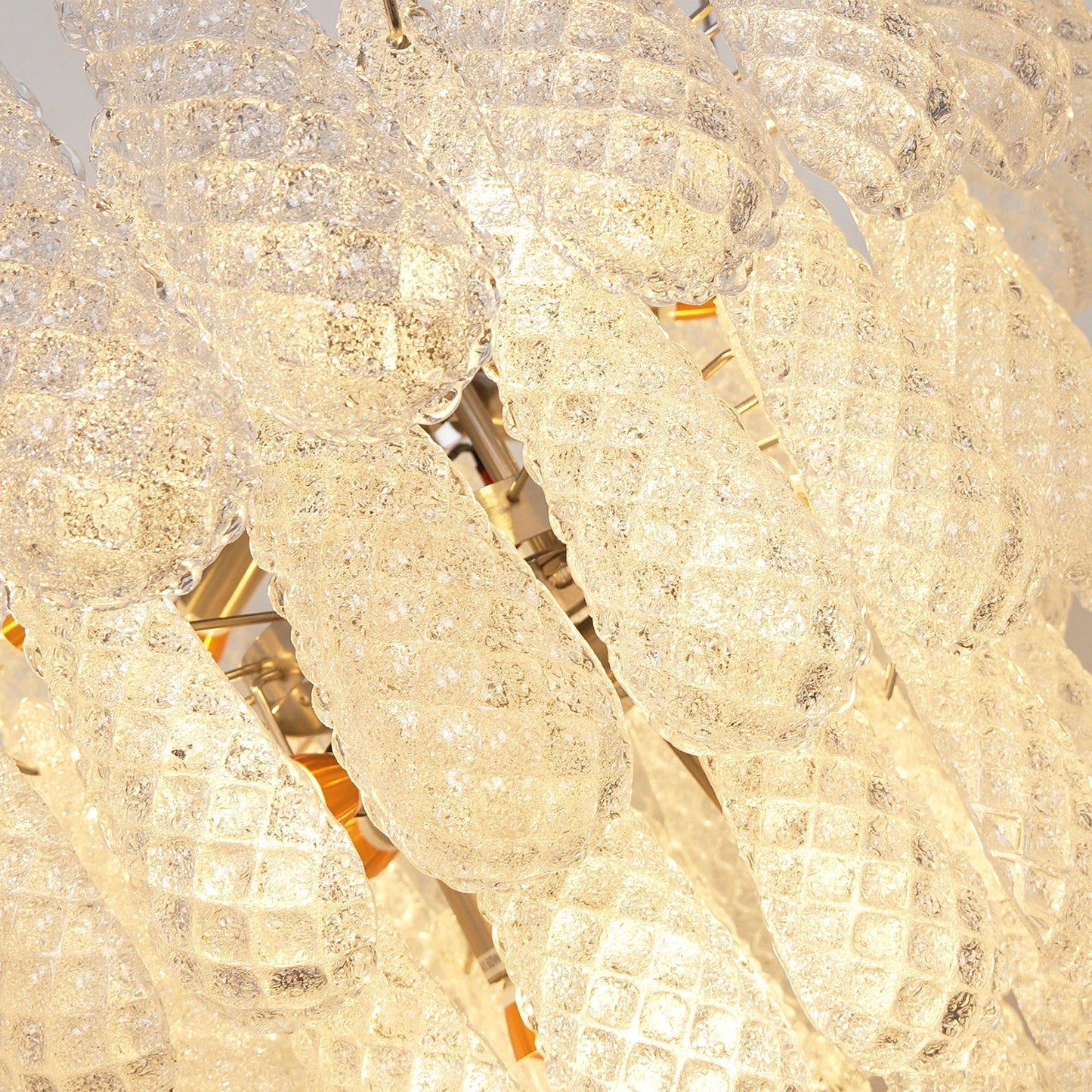 Vintage Transparent Murano Glass Petals Drop Chandelier - Nuvé