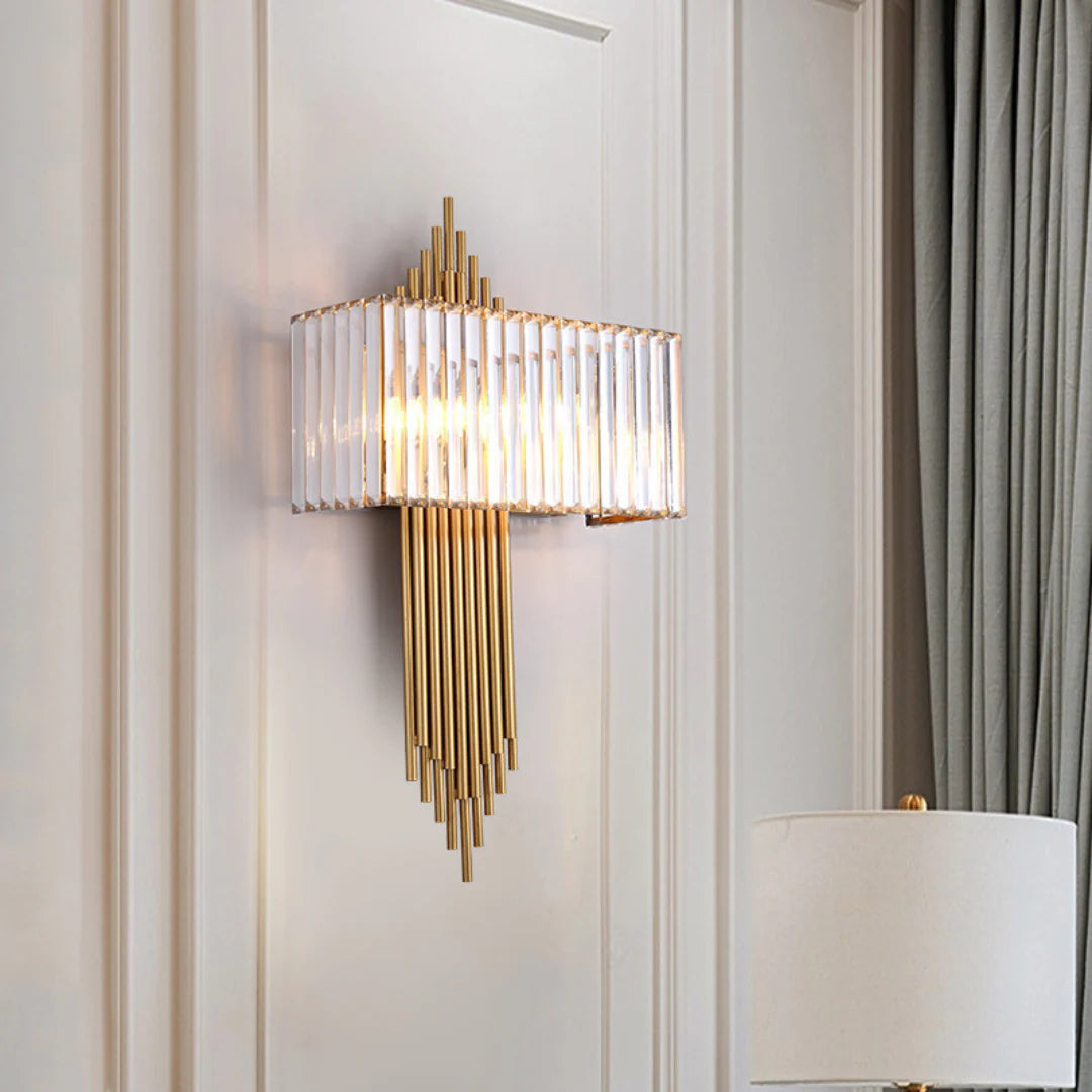 Wallis Gold Crystal Wall Lamp - Nuvé