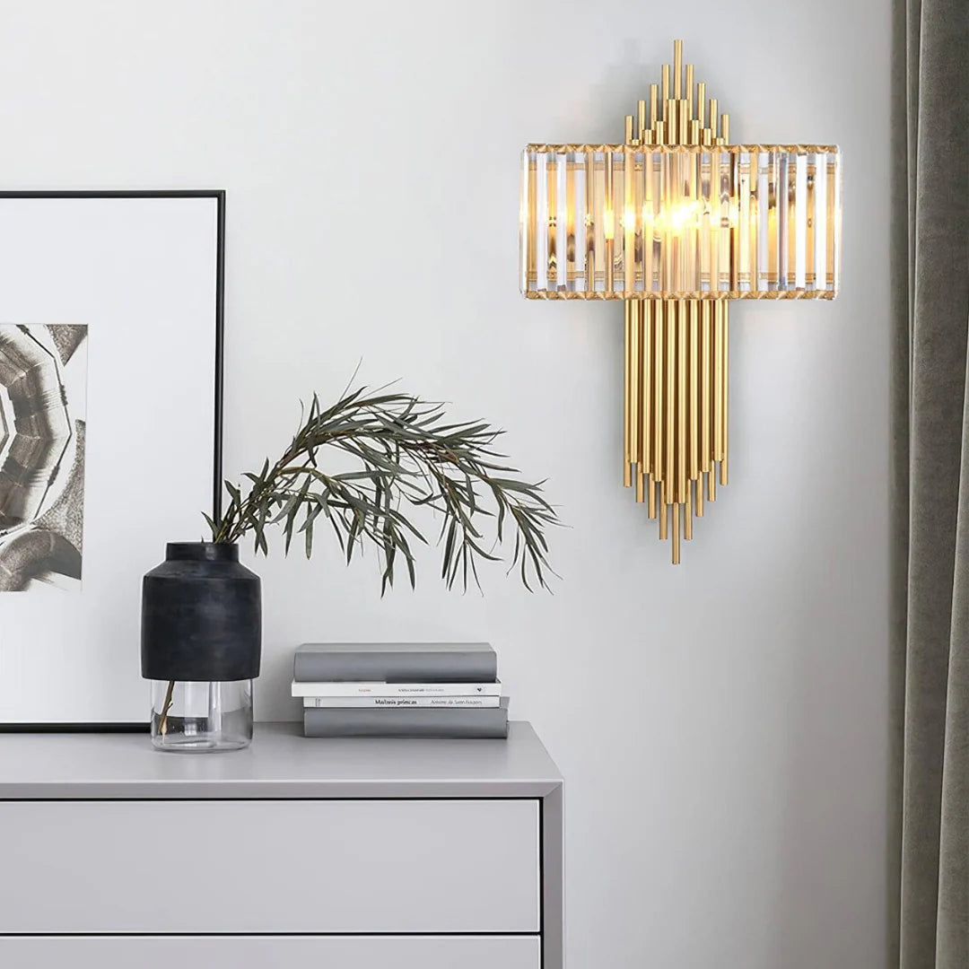 Wallis Gold Crystal Wall Lamp - Nuvé