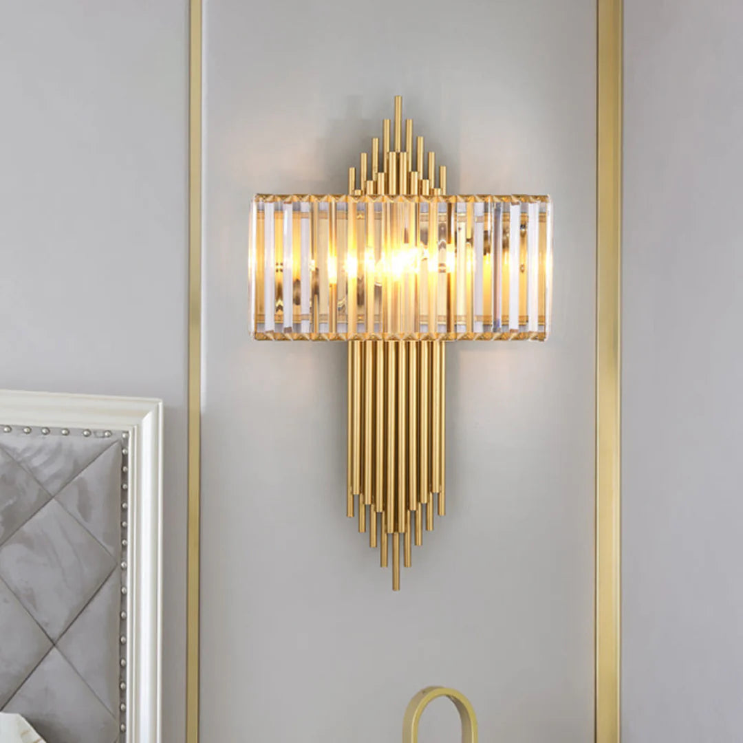 Wallis Gold Crystal Wall Lamp - Nuvé