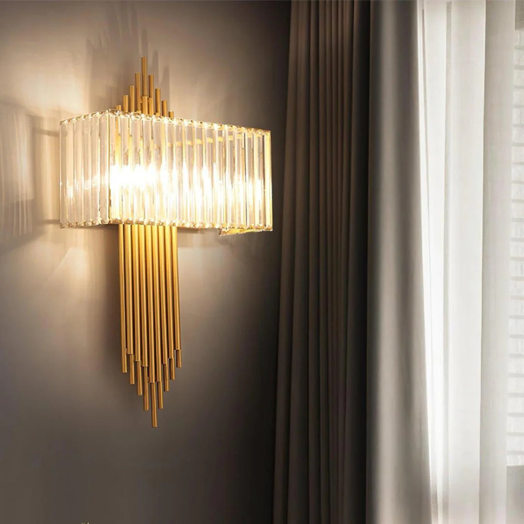 Wallis Gold Crystal Wall Lamp - Nuvé