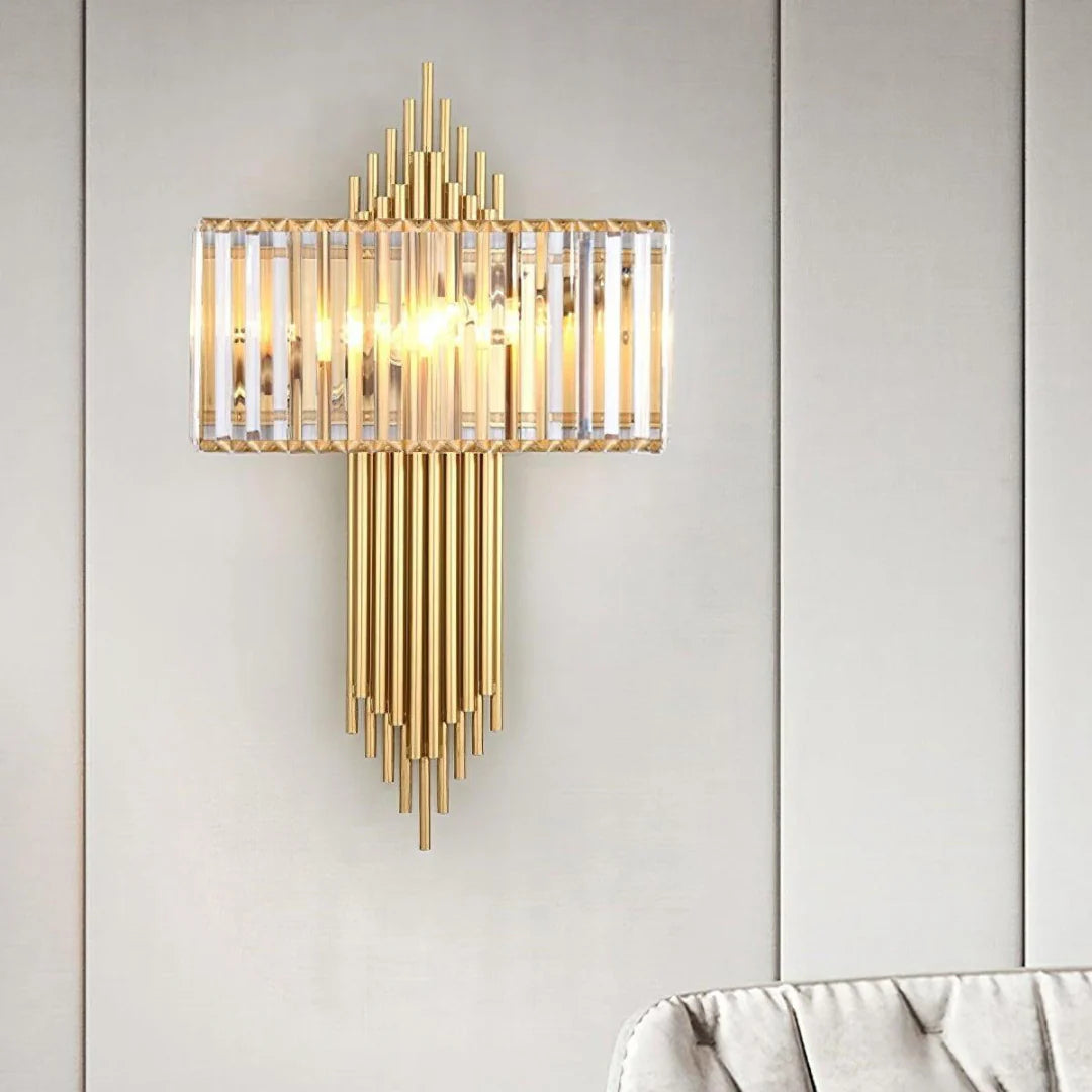 Wallis Gold Crystal Wall Lamp - Nuvé