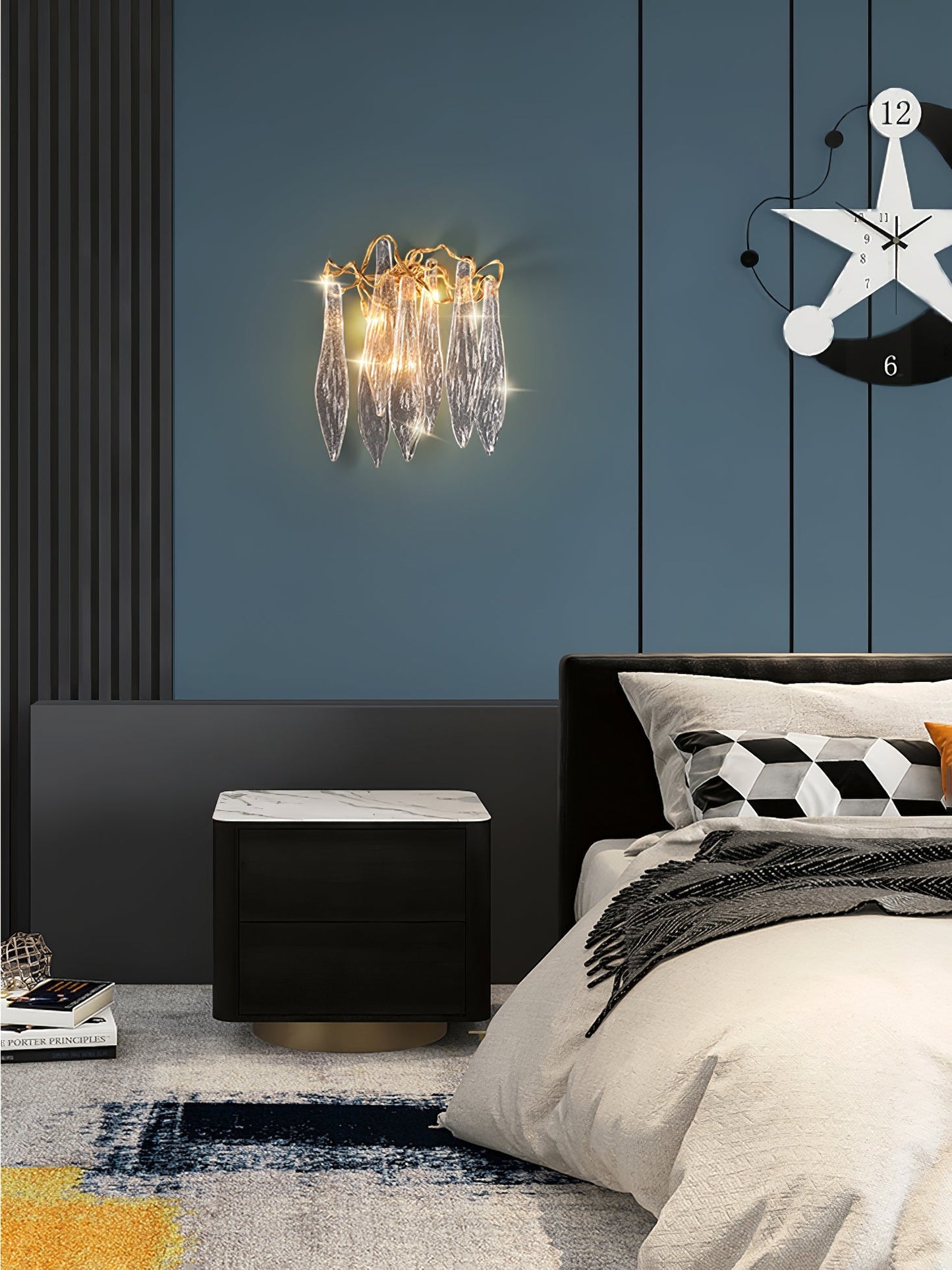 Brass Waterfall Crystal Wall Lamp - Nuvé