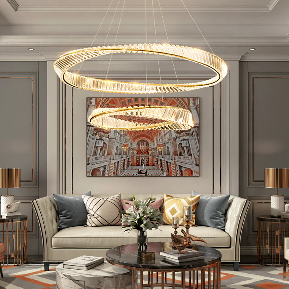 Wave Circle Elegant Crystal Chandelier - Nuvé