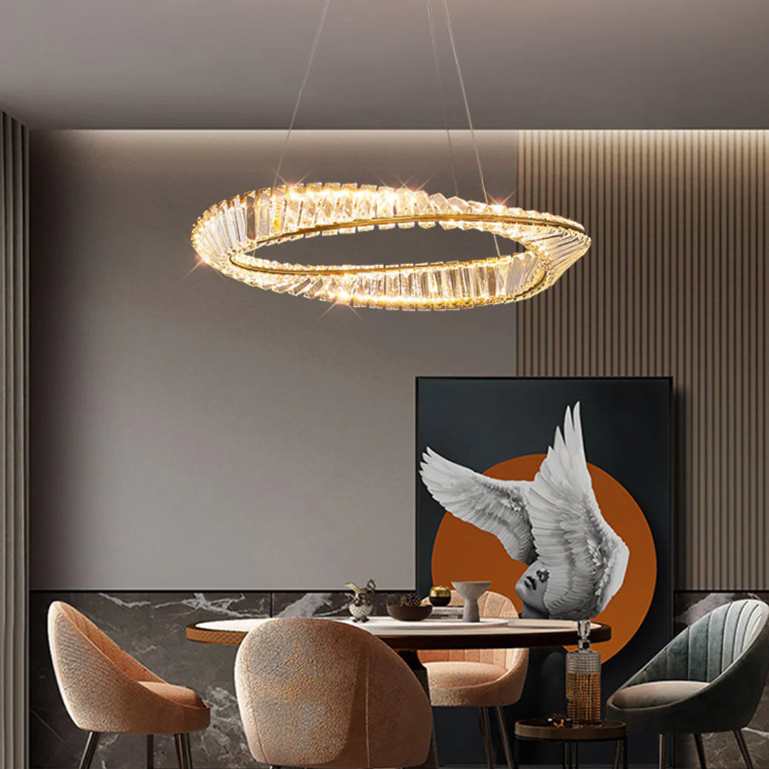 Wave Circle Elegant Crystal Chandelier - Nuvé
