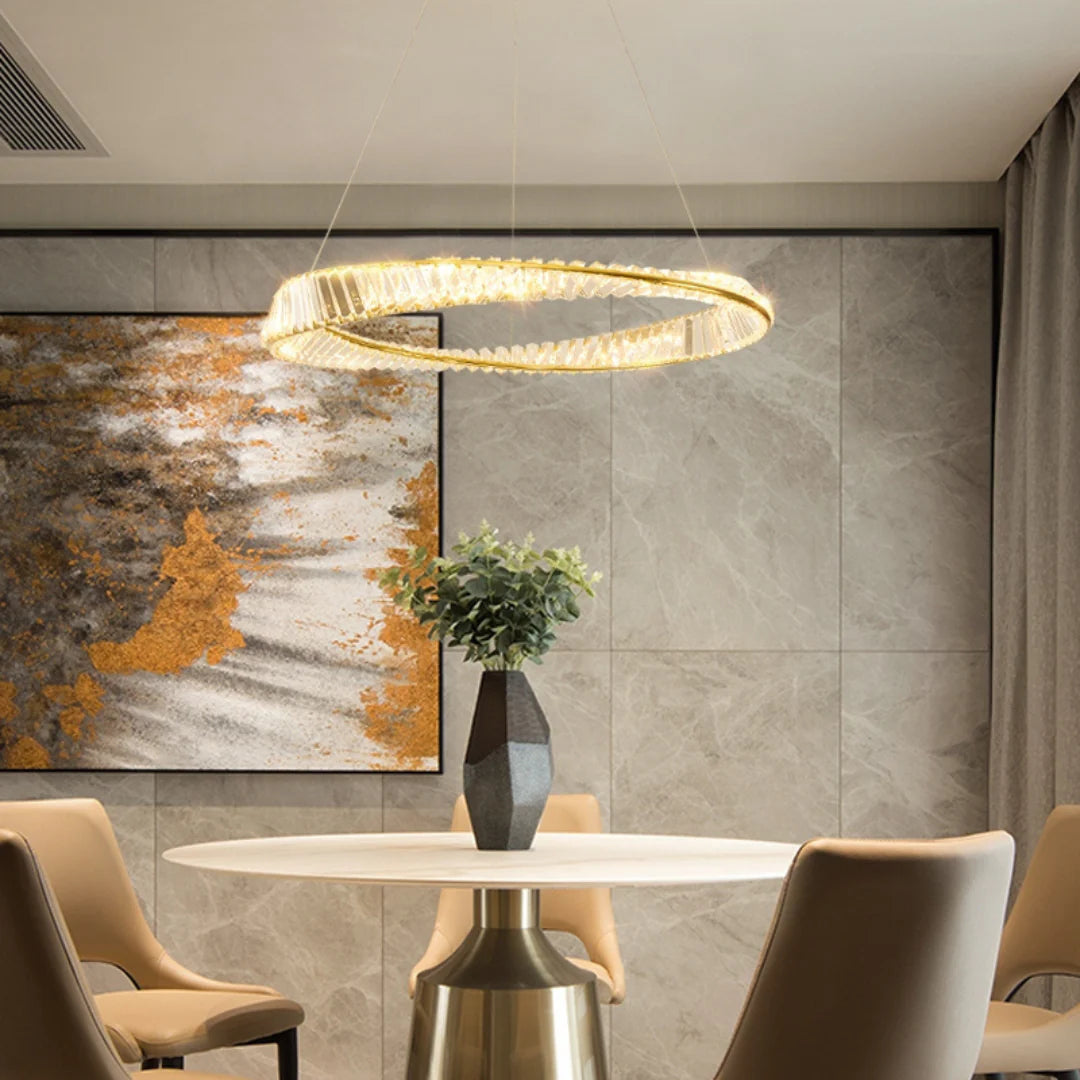 Wave Circle Elegant Crystal Chandelier - Nuvé