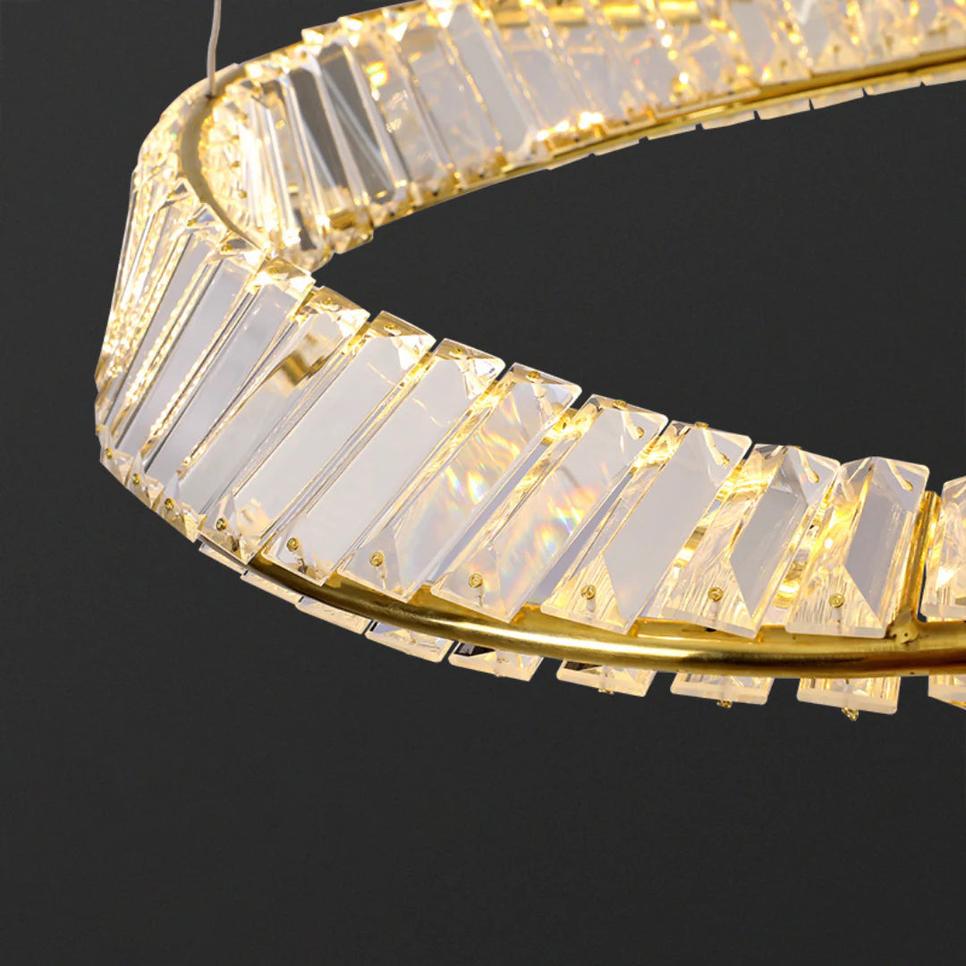 Wave Circle Elegant Crystal Chandelier - Nuvé