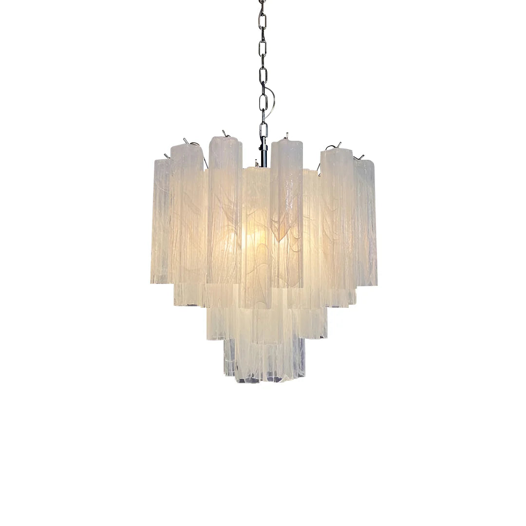 White Murano Glass Tube Chandelier - Nuvé