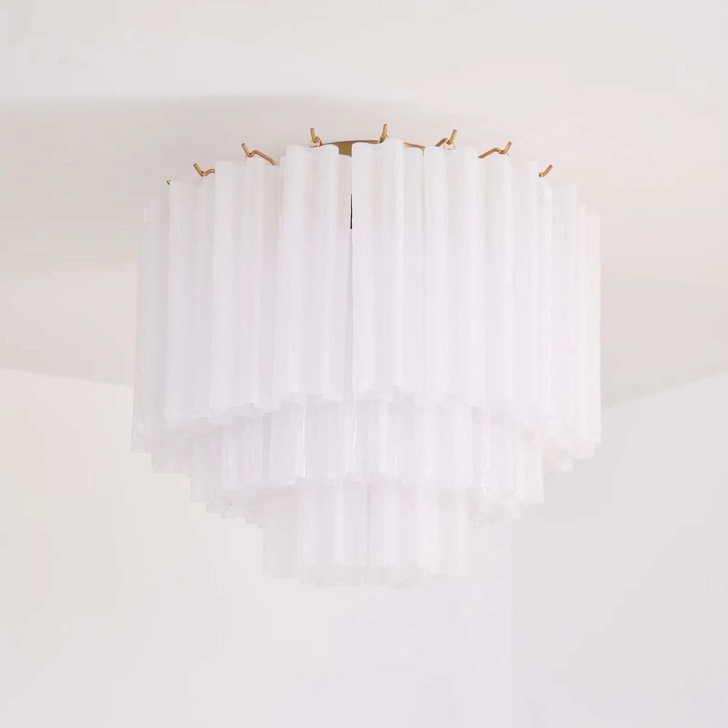 White Glass Tube Murano Ceiling Lamp - Nuvé