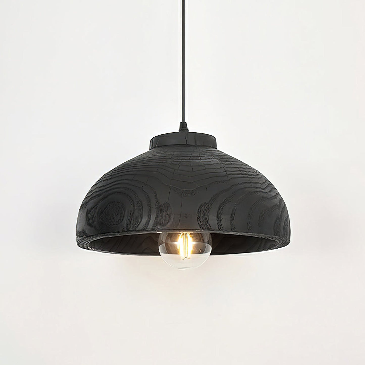 Wood Grain Resin Dome Pendant Light - Nuvé