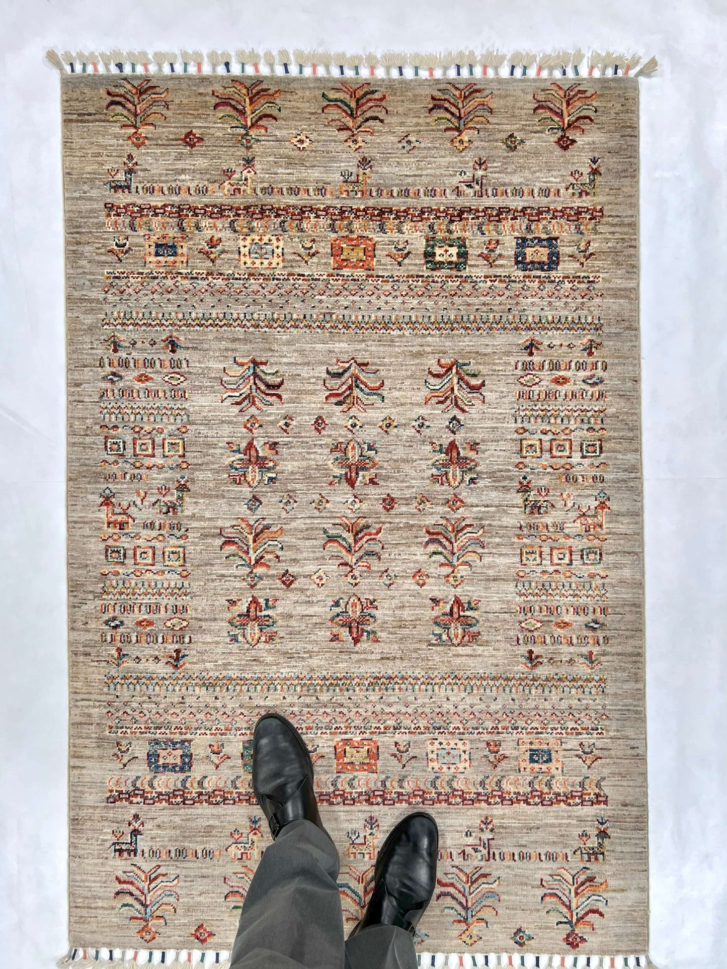 Afghan Khorjin (3'04"x5'00") silver/multicolor - Nuvé
