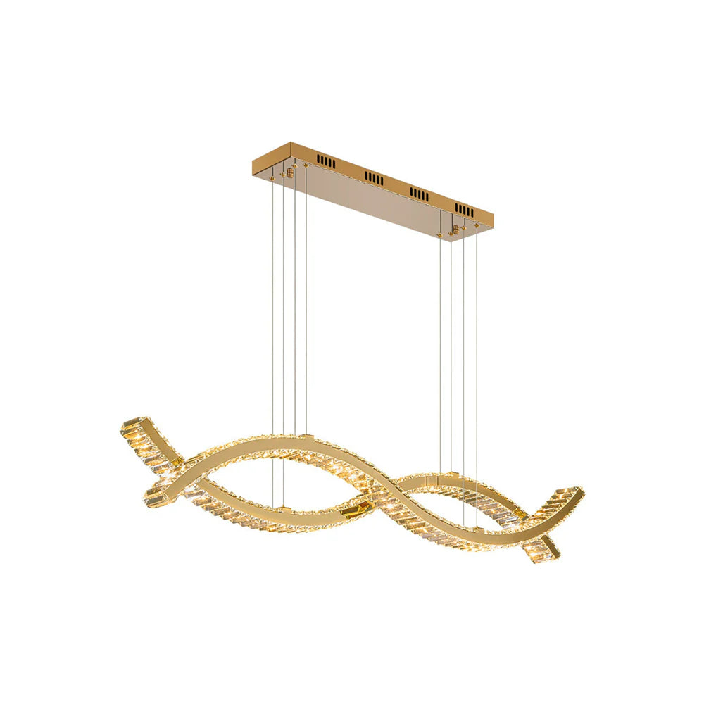 Gold Wave Crystal Chandelier - Nuvé