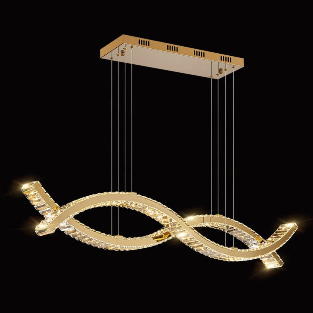 Gold Wave Crystal Chandelier - Nuvé