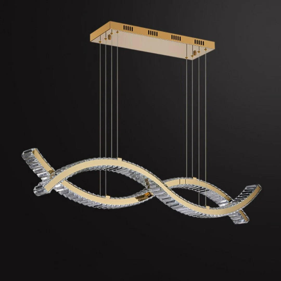 Gold Wave Crystal Chandelier - Nuvé