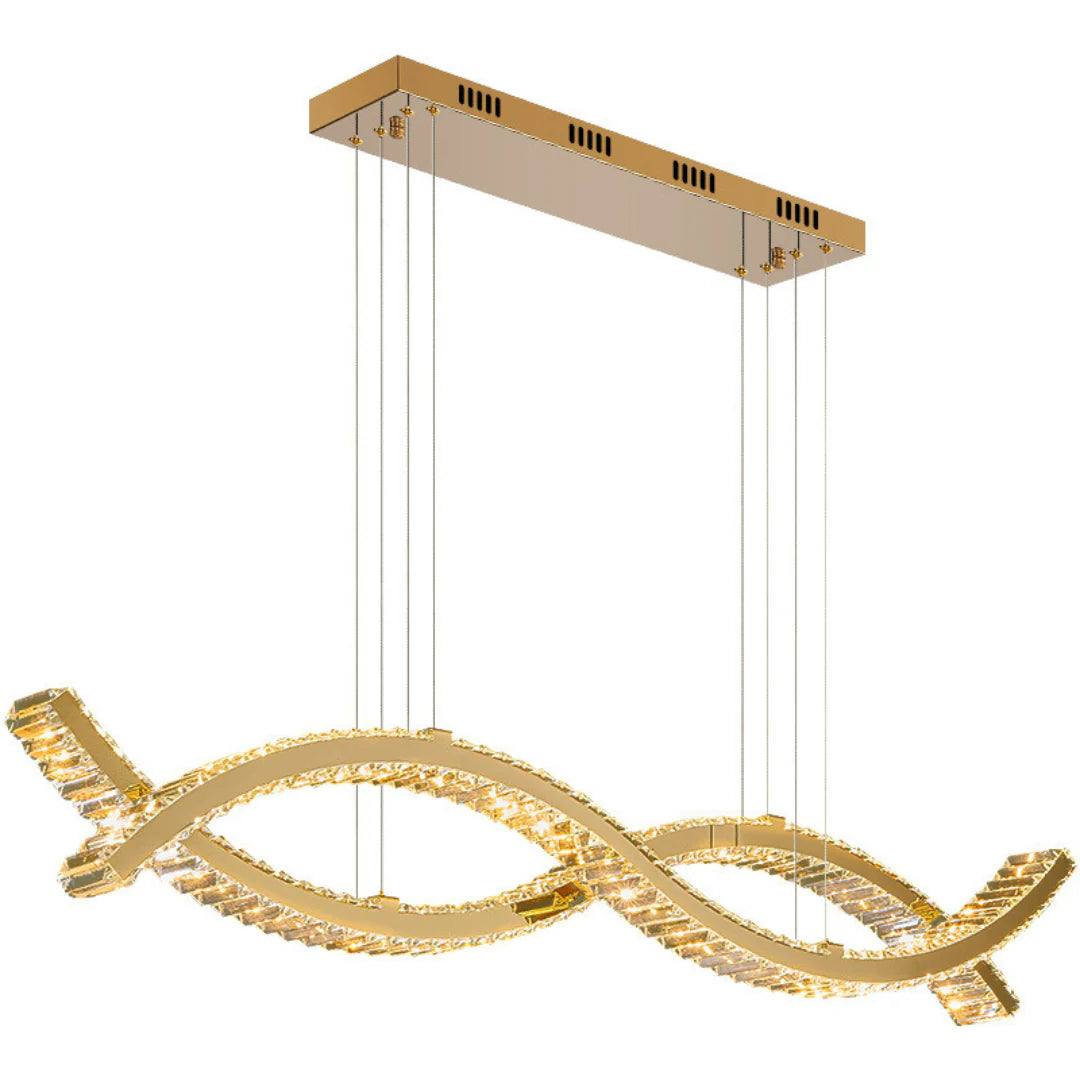 Gold Wave Crystal Chandelier - Nuvé