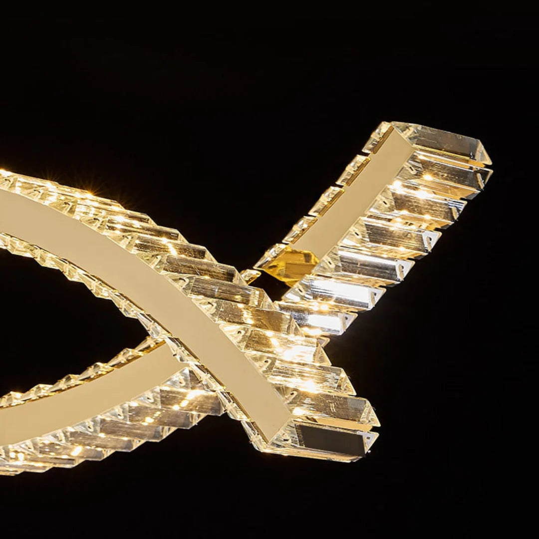 Gold Wave Crystal Chandelier - Nuvé