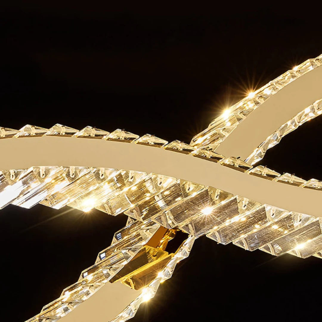 Gold Wave Crystal Chandelier - Nuvé