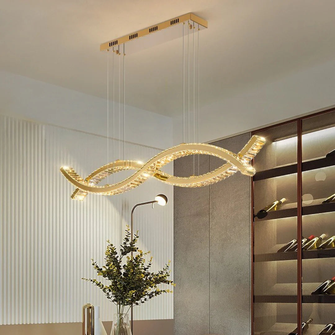 Gold Wave Crystal Chandelier - Nuvé