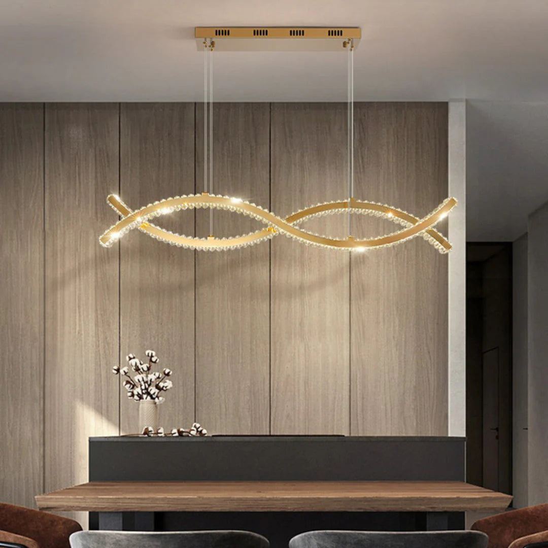 Gold Wave Crystal Chandelier - Nuvé
