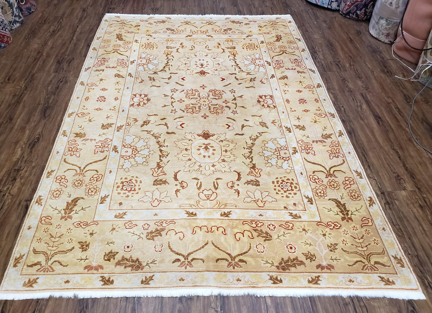 Vintage Turkish Oushak Area Rug 6x9, Wool Hand-Knotted - Nuvé