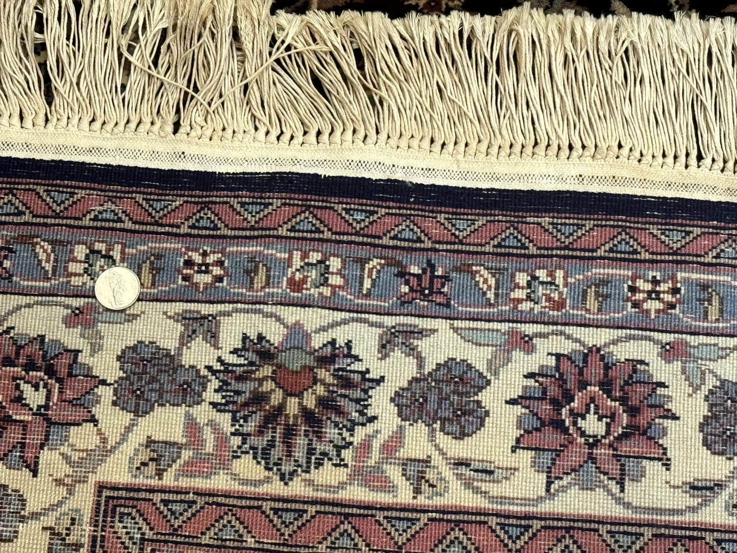Sino Persian Rug 4x6, Navy Blue and Cream, Floral Allover Oriental Carpet - Nuvé