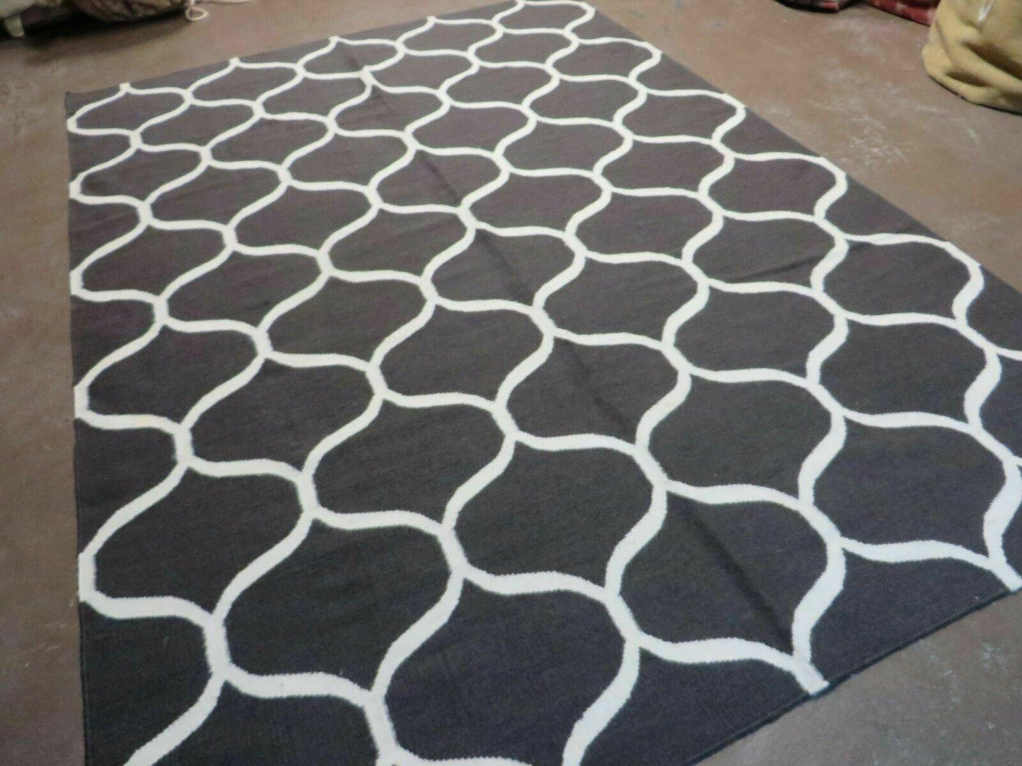 5' X 8' Modern Contemporary Hand Made Flat Weave Wool Rug Veg Dyes Nice - Nuvé