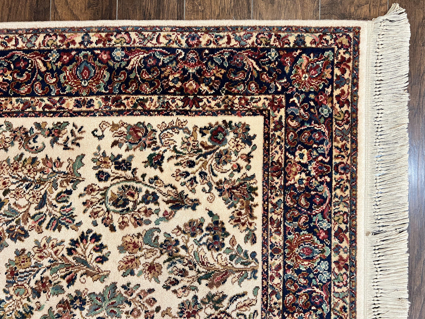 Karastan Rug 5.9 x 9 Ivory Sarouk #760, Vintage Wool Original Collection 700 Series, Discontinued - Nuvé