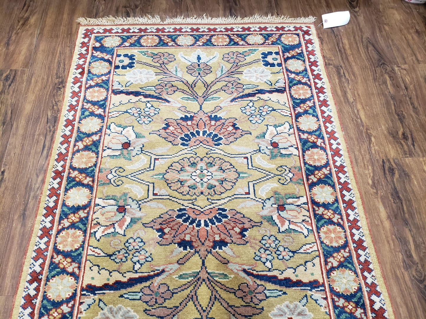Hallway Runner Rug, Kitchen Runner, Sultanabad Hand Knotted Rug, Farmhouse Rug, 1950s Rug, Mahal Rug, Turkish Rug, Long Runner, Yellow - Nuvé