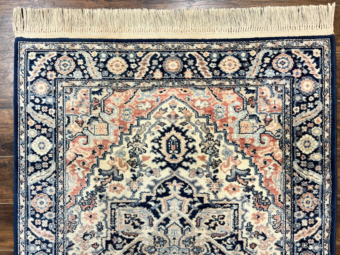 Karastan Blue Heriz Rug #748, Vintage Wool Karastan Carpet 4.3 x 6, Discontinued Original 700 Series Karastan Area Rug - Nuvé