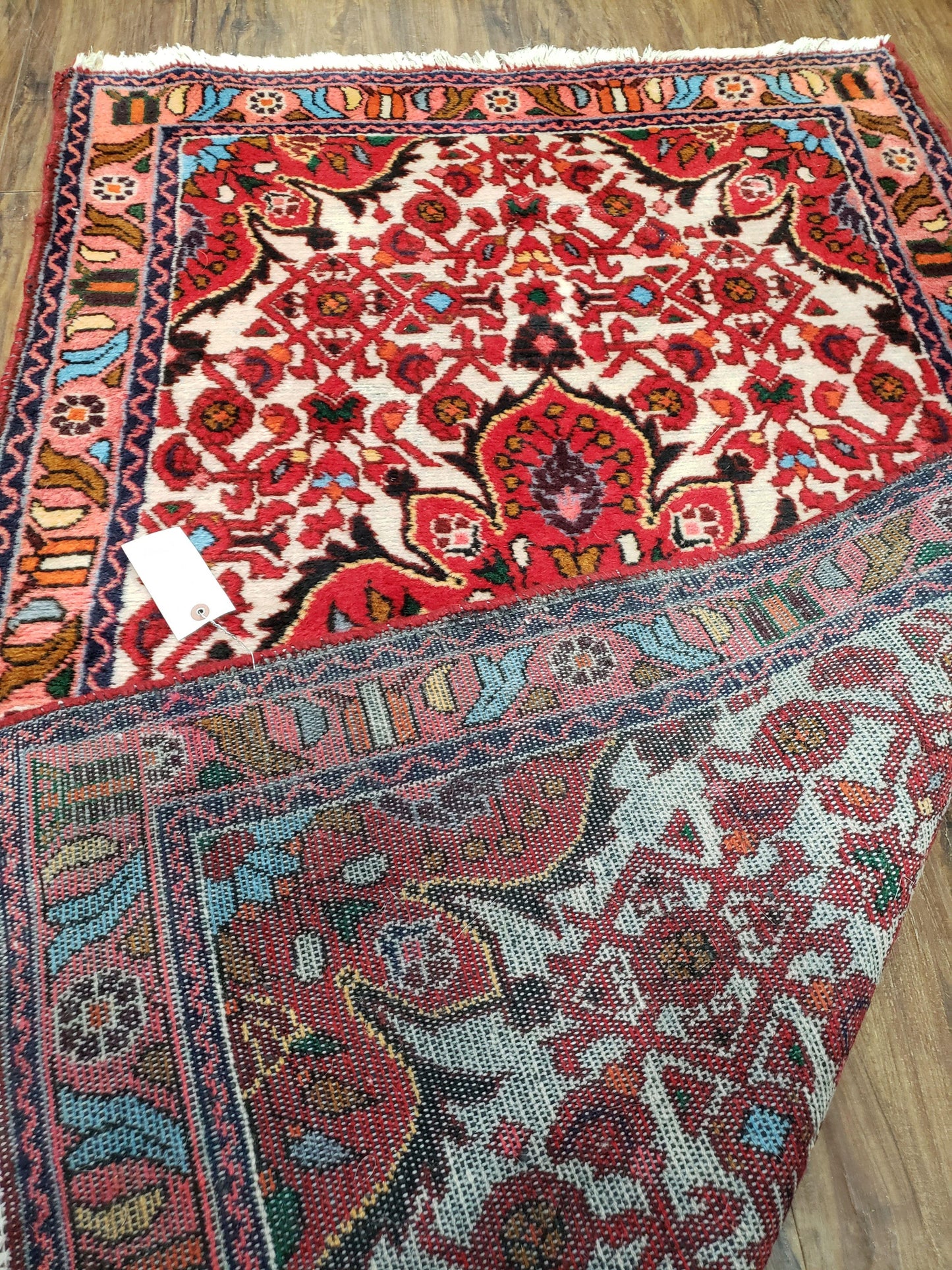 3' 2' X 5' 1" Handmade Floral Wool Rug Red Beige /Ivory - Nuvé