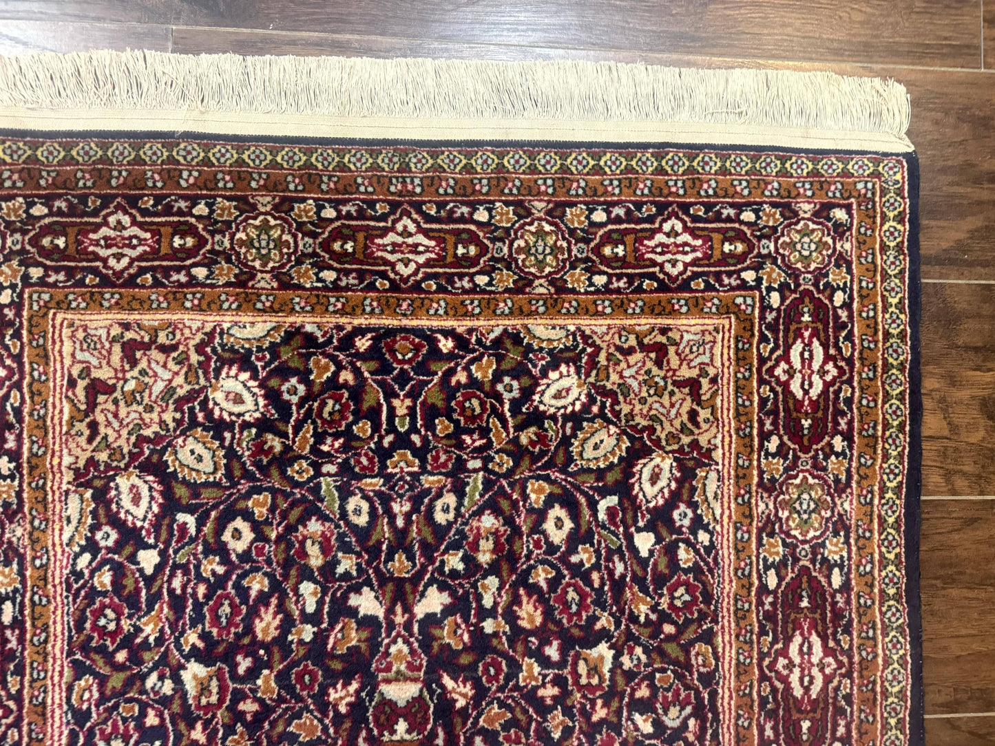 Indo Kashmiri Rug 3x5, Navy Blue, Very Fine 400 KPSI, Pair B - Nuvé