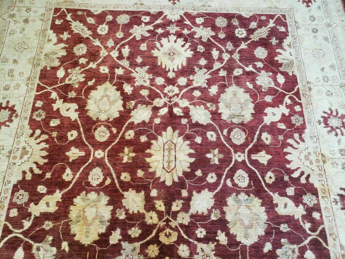 8' X 10' Handmade Peshawar Floral Oriental Wool Rug Hand Knotted Carpet Nice