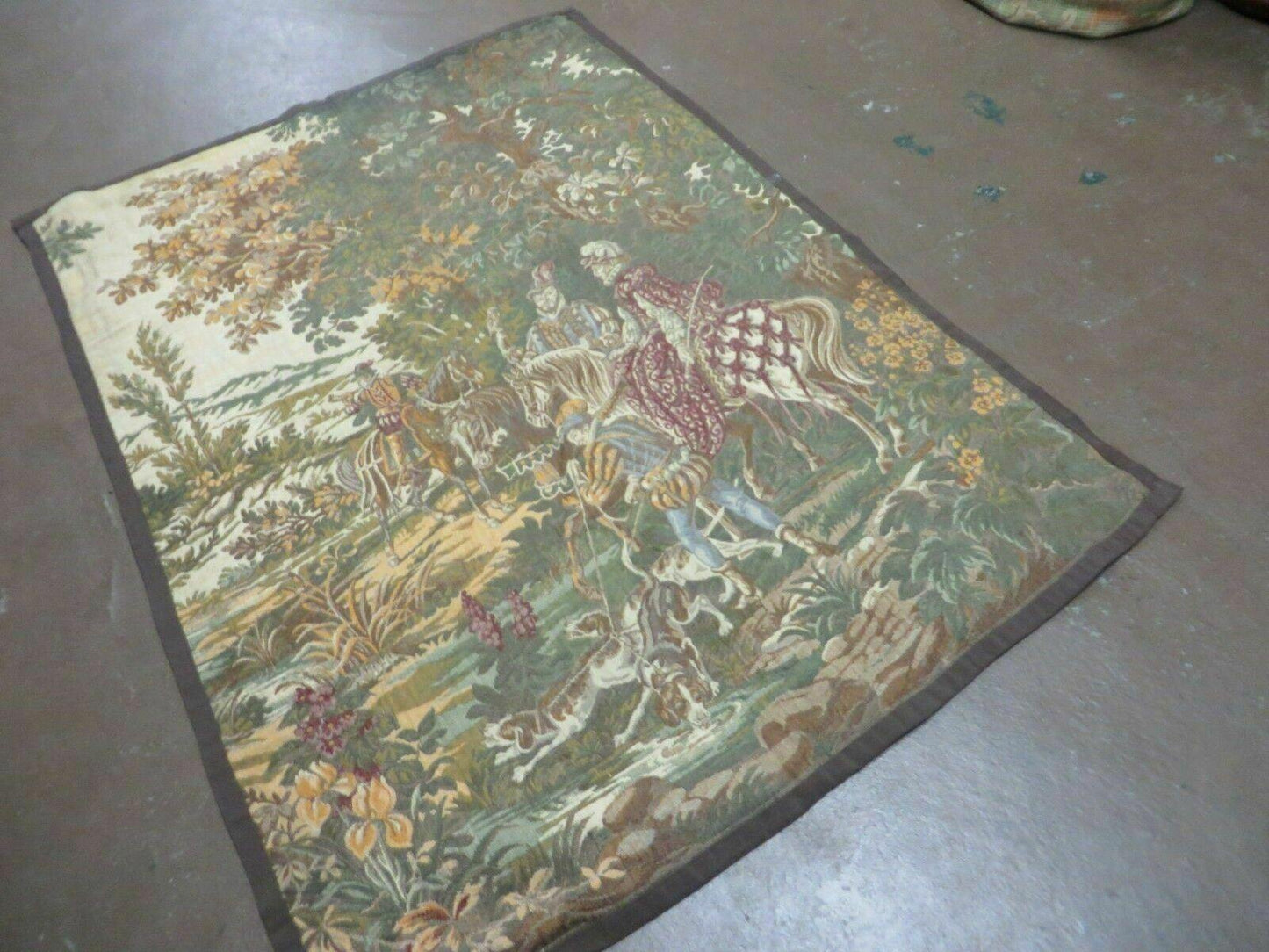4' X 5' Vintage Tapestry Belgium Hand Loomed Victorian Nice 90f - Nuvé