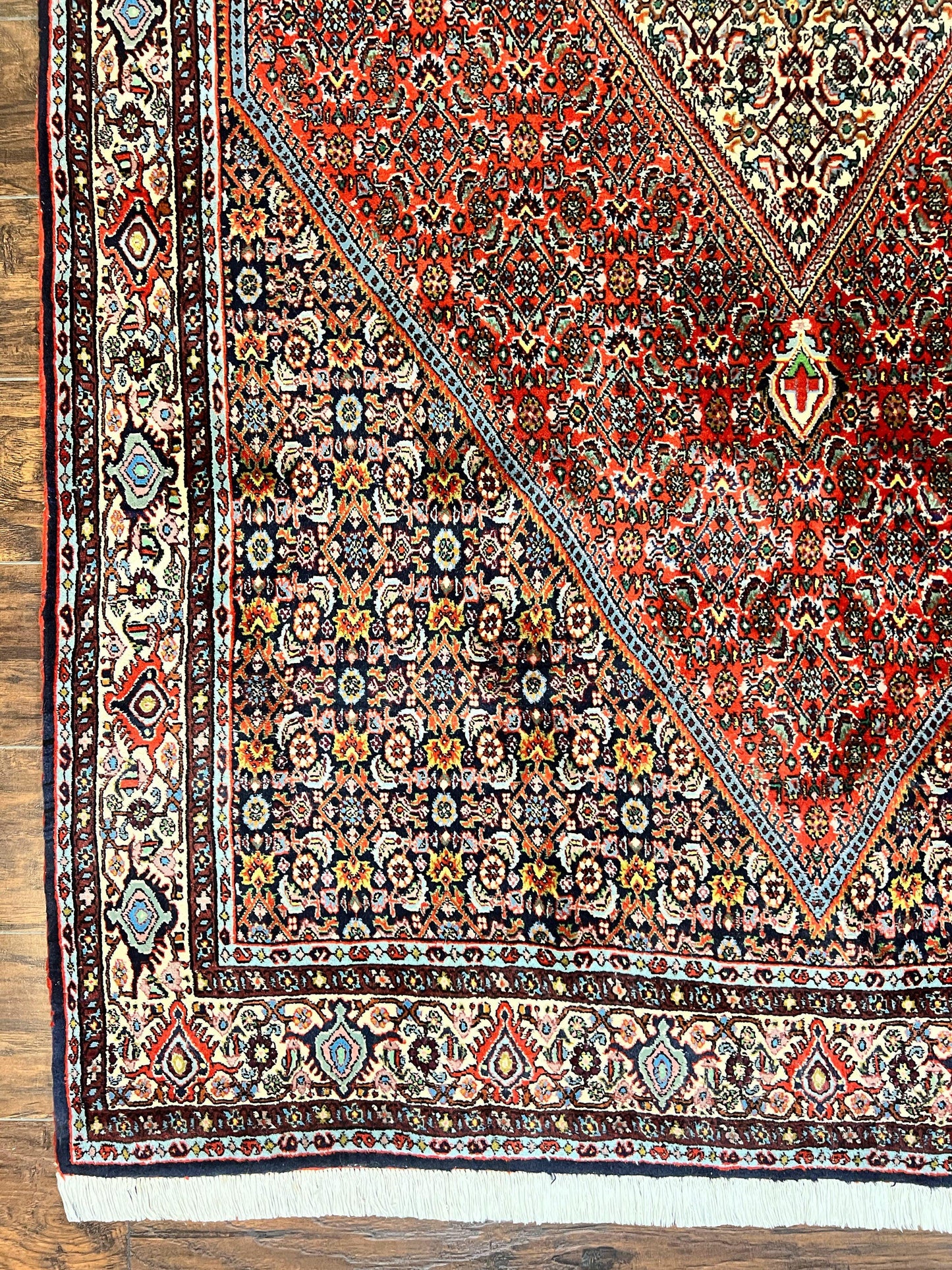 Persian Bidjar Rug 5x10, Wool Hand Knotted Vintage Carpet, Highly Detailed, Mahi Herati Pattern, 5 x 10 Oriental Rug - Nuvé
