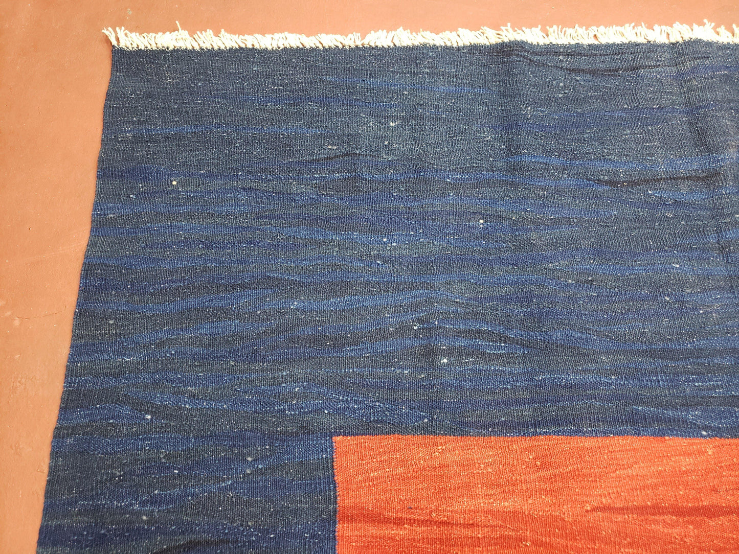 Blue and Red Turkish Kilim Rug, New 6x9 - 7x10 Flatweave Area Rugs, Hand Woven, Wool Handmade Oriental Kilim Abstract Modern Boho, Minimal - Nuvé