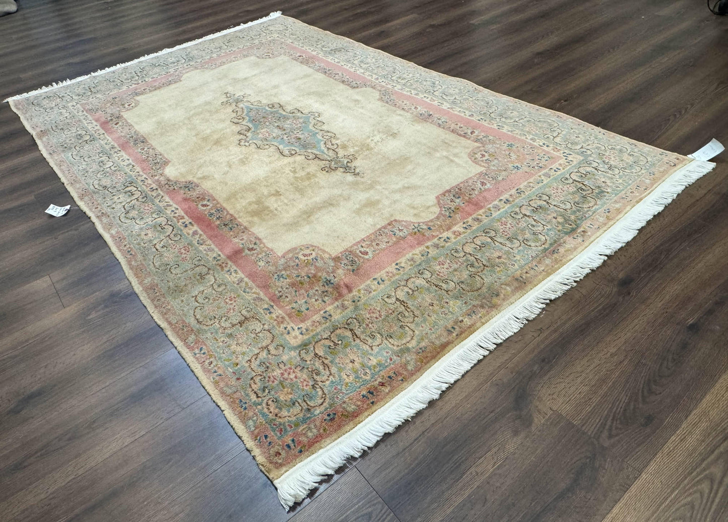 Persian Kerman Rug 6x9, Pastel Colors, Semi Open Field - Nuvé
